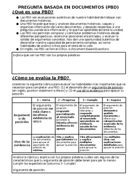 Preview of Basic DBQ Template Spanish - Plantilla básica de PBD en español