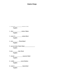 Preview of Basic Dative Preps Case Practice Worksheet