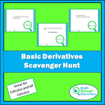 Preview of Calculus - Basic Derivatives Scavenger Hunt