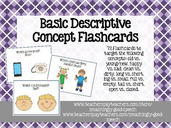 Preview of Basic Descriptive Concepts & Opposites Flashcards