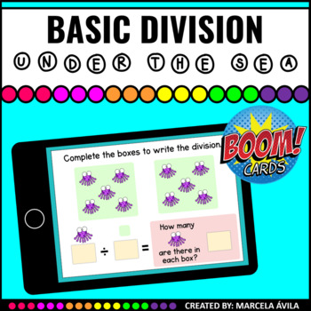 Preview of Basic Division Boom Cards™ Distance Learning Math