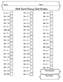 Basic Division Math Facts 1-10 Tracking Sheet - Data Notebook