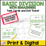 Basic Division with Remainders Task Cards | Digital and Print