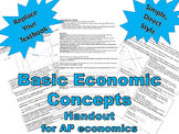 Basic Economic Concepts - AP economics handout