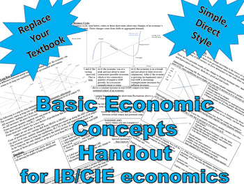 Preview of Basic Economic Concepts - IB/CIE economics handout