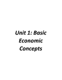 Basic Economic Concepts Unit 1 Problem Sets Handouts