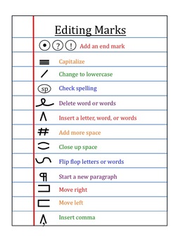 Basic Editing Marks - Primary by In Just a Second | TpT