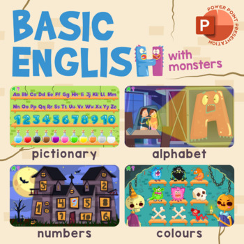 Preview of Basic English with Monsters (PowerPoint Games)