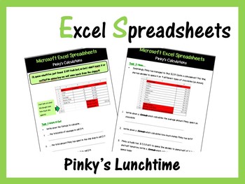 Preview of Microsoft Excel Spreadsheets - Pinky's Lunchtime