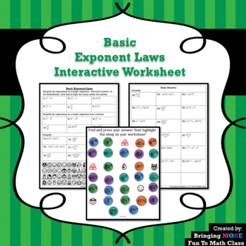 Preview of Basic Exponent Worksheet