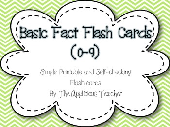 Preview of Basic Fact Flash Cards (0-9)