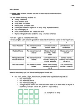 Preview of Basic Facts and Relationships - Assessment notice