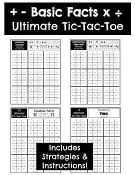 Preview of Add, Subract, Multiply & Divide Ultimate Tic-Tac-Toe 175 Game Strategy Bundle