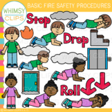 Stop Drop and Roll and Basic Fire Safety Procedures Clip Art
