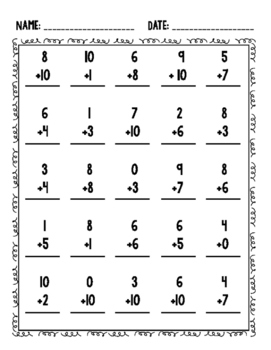 Basic Fluency Training ** Addition ** by Mrs P's Special Education ...