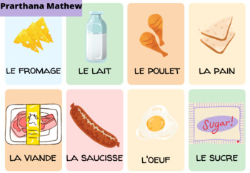 Preview of Basic Foods in French (Grocery)