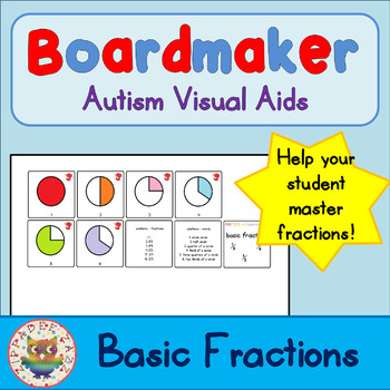 Preview of Basic Fraction Cards - Visual Aids for Autism SPED