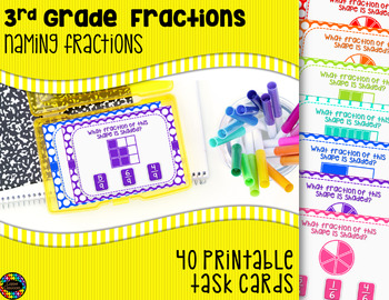 Preview of Basic Fraction Identification Task Cards