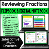Basic Fraction Review Digital Notebook & Math Flipbook