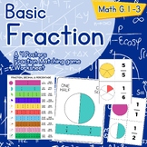 Basic Fraction poster and flashcards for elementary with w