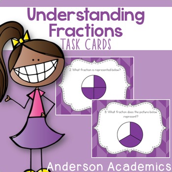 Preview of Basic Fractions Task Cards {3.NF.1}