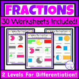 Basic Fractions Worksheets Packet Simple Fraction Workshee