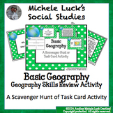 Basic Geography Task Card Scavenger Hunt Centers Activity Set
