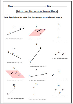 Basic Geometric Concepts Worksheets Homework Geometry Unit