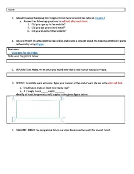 Preview of Basic Geometrical Figures with Tech Integration