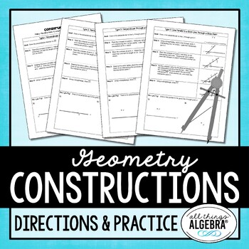 Preview of Geometry Constructions - Instructions with Practice
