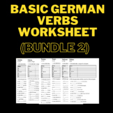 Basic German Verbs Worksheet (Bundle 2)