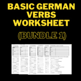 Basic German Verbs Worksheets (Bundle 1)