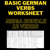Basic German Verbs Worksheets - Mega Bundle (12 Verbs)
