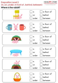 Preposition in, on, under, next to Idioma: inglés Curso/nivel: 2,3