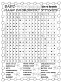 Basic Hand Embroidery Stitches Word Search Puzzle