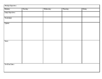 Basic Lesson Plan Form by EnglishHQ | TPT