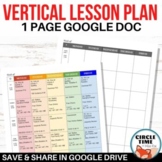 EDITABLE Weekly Lesson Plan Template Google Docs, Teacher Planner One Page