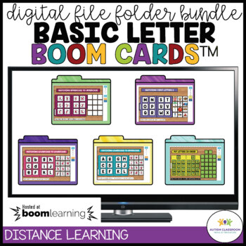 Preview of Basic Letter Skills Digital File Folders: BOOM Cards for Distance Learning