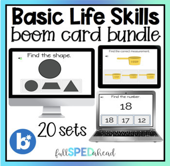 Preview of Basic Life Skills Special Education Activities Boom™ Cards Bundle