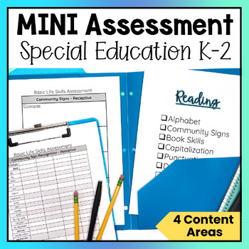Preview of Progress Monitoring Special Education Mini Academic Baseline Assessment Data