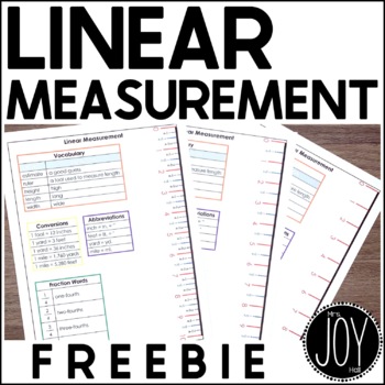 Preview of Basic Linear Measurement Study Guide FREEBIE