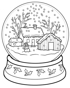 Preview of Snow Globe Christmas Coloring Sheet Contest