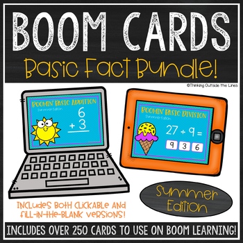Preview of Basic Math Facts BOOM Card™ Bundle (Summer Edition)