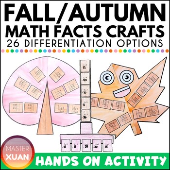 Preview of Basic Math Facts Activities - Rake, Tree, Fall Leaf Craft