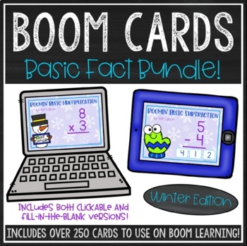 Preview of Basic Math Facts BOOM Card™ Bundle (Winter Edition)
