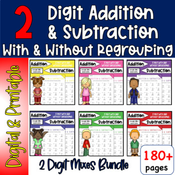 Preview of Basic Math Facts Math Facts Fluency Timed Test 2 Digit Addition and Subtraction