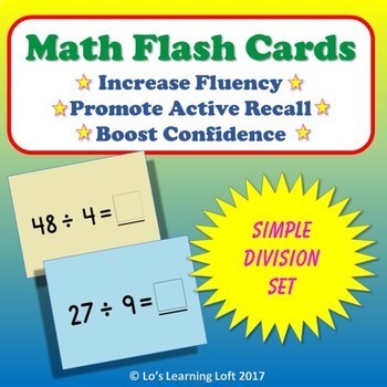 division math flash cards