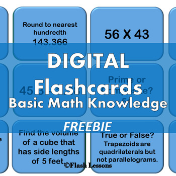 Preview of Basic Math Knowledge Digital Flashcards - Google Slides Activity