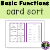 Basic Math Parent Functions Card Sort