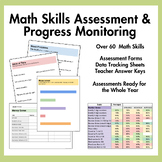 Math Skills Baseline Assessment | SPED Progress Monitoring